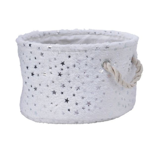 OKRASNA KOŠARA 22X11CM Z ZVEZDICAMI, BREZ ROČAJEV