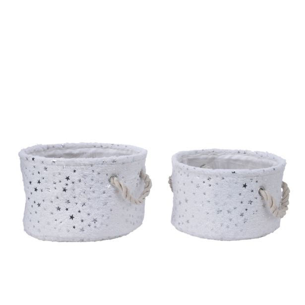 OKRASNA KOŠARA 22X11CM Z ZVEZDICAMI, BREZ ROČAJEV