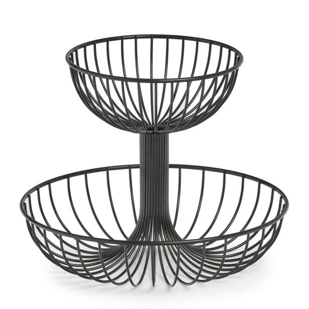 KOŠARA ZA SADJE ZELLER PRESENT KOŠARA ZA SADJE 2 NIVOJA METAL ČRNA