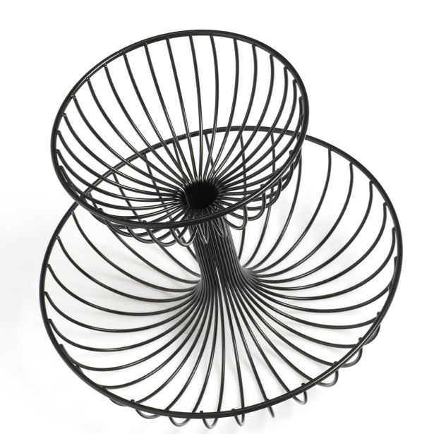 KOŠARA ZA SADJE ZELLER PRESENT KOŠARA ZA SADJE 2 NIVOJA METAL ČRNA