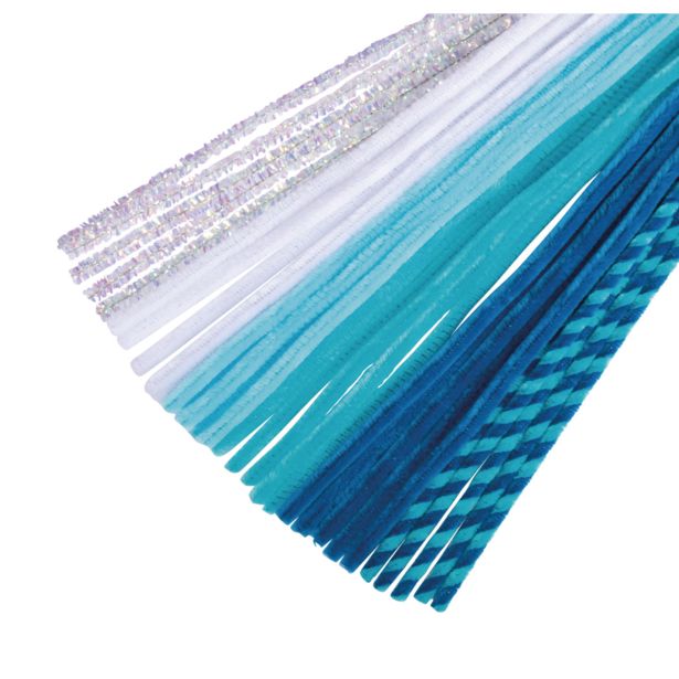 DROBNI ART.ZA USTVARJANJE RAYHER KOSMATE ŽIČKE, MIKS MODRA 0.9X30 CM, ZAVITEK 30 KOS