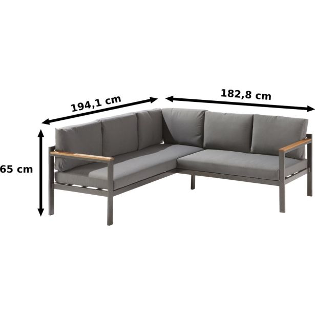 KOVINSKA VRTNA GARNITURA NATERIAL KOTNA ORIS II 5S+MIZ SIVA ALU