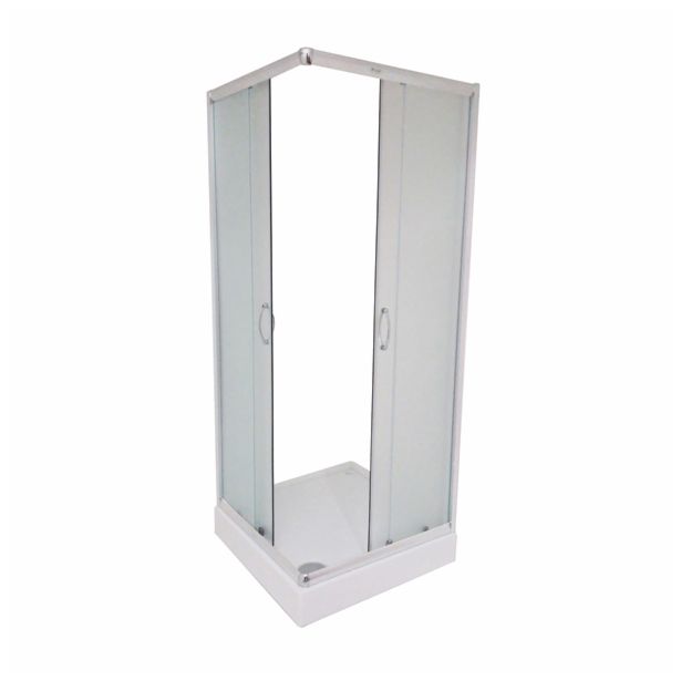 KOTNA KABINA ZA PRHANJE FEROTEHNA EVORA 90 Q KABINA + KAD KROM ALU PR., KALJ.ST.