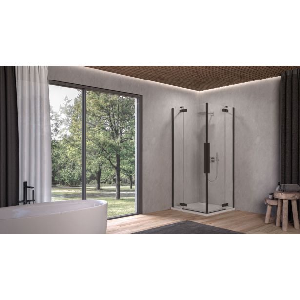 KOTNA KABINA ZA PRHANJE KOLPA SAN Q 90 B/1 POLARIS ČRN PROF. PROZ. STEK.