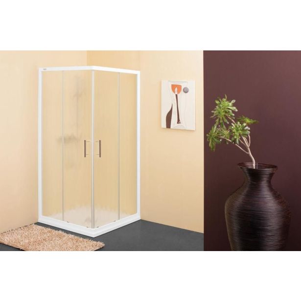 KOTNA KABINA ZA PRHANJE KOLPA SAN TKK 75X90/K SQ LINE H=190 BELI PROF. PROZORNO STEK.