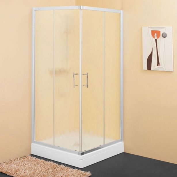 KOTNA KABINA ZA PRHANJE KOLPA SAN TKK 80X90 S/CH SQ LINE SILVER PR. ČINČILA STEK.