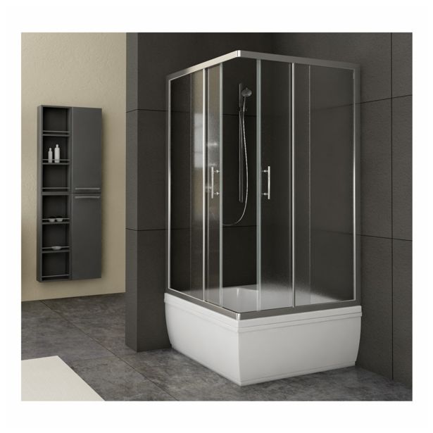 KOTNA KABINA ZA PRHANJE KOLPA SAN TKK 90 S/CH HORON Q LINE SILVER PR. ČINČILA H=160