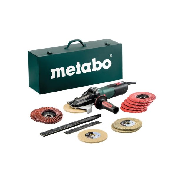 KOTNI BRUSILNIK Z ZOŽENIM VRATOM METABO WEVF 10-125 QUICK INOX SET