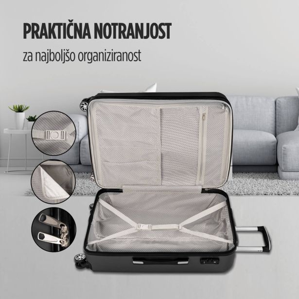 KOVČEK CARBON SERIES,60L,ČR