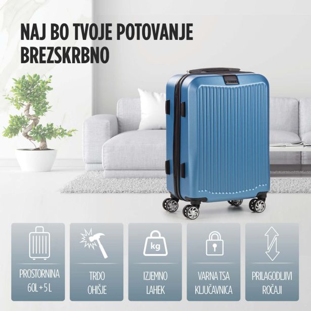 KOVČEK CARBON SERIES,60L,MODRA