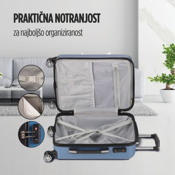 KOVČEK CARBON SERIES,60L,MODRA