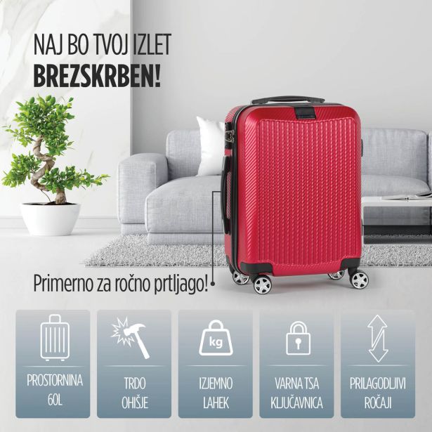 KOVČEK CARBON SERIES,60L,RD