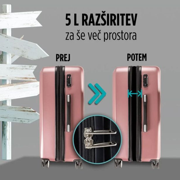 KOVČEK CARBON SERIES,60L,ROZA