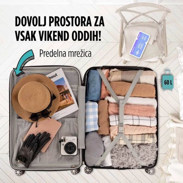 KOVČEK CARBON SERIES,60L,ROZA