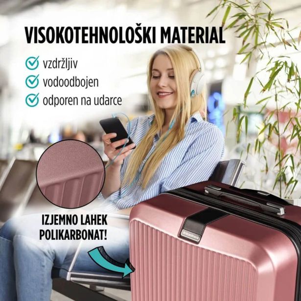 KOVČEK CARBON SERIES,60L,ROZA