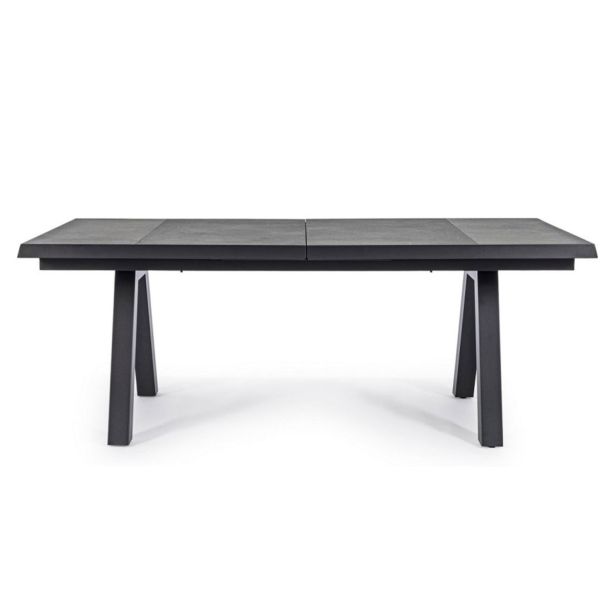 KOVINSKA MIZA BIZZOTTO HOMEMOTION KRION, RAZ. 205-265X103CM ALUMINIJ