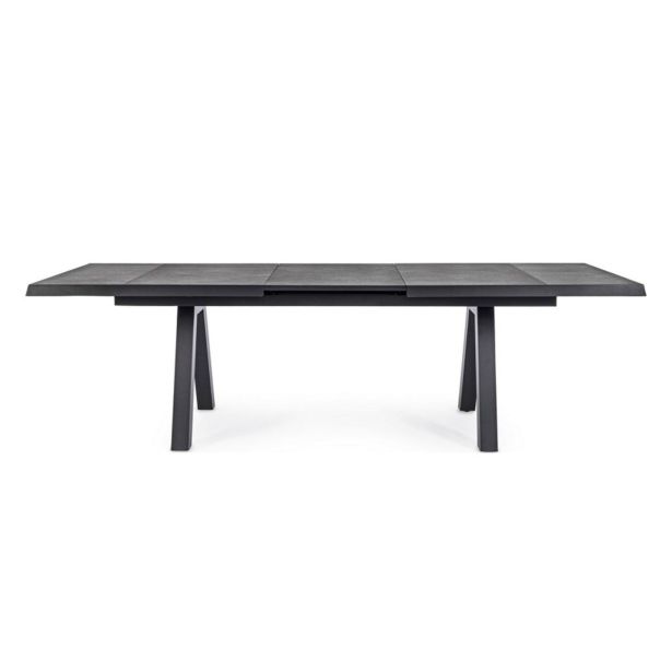 KOVINSKA MIZA BIZZOTTO HOMEMOTION KRION, RAZ. 205-265X103CM ALUMINIJ