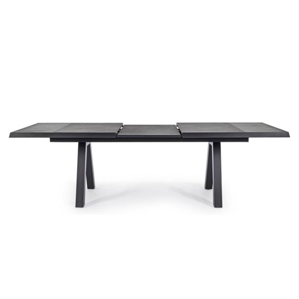 KOVINSKA MIZA BIZZOTTO HOMEMOTION KRION, RAZ. 205-265X103CM ALUMINIJ