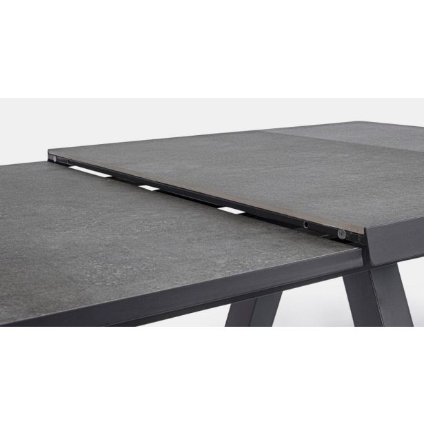 KOVINSKA MIZA BIZZOTTO HOMEMOTION KRION, RAZ. 205-265X103CM ALUMINIJ