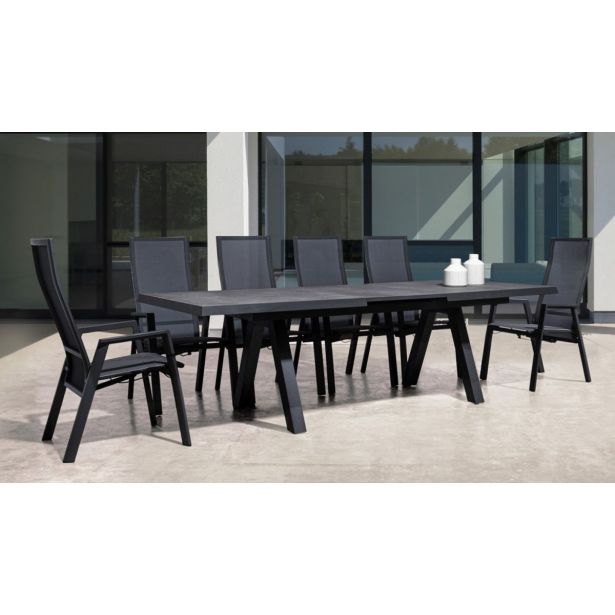 KOVINSKA MIZA BIZZOTTO HOMEMOTION KRION, RAZ. 205-265X103CM ALUMINIJ