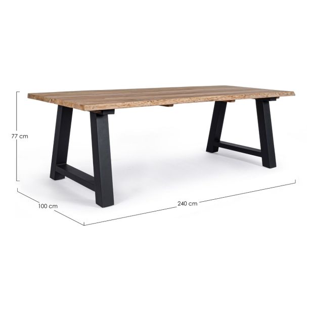 KOVINSKA MIZA BIZZOTTO ROLLAND, 240X100 CM