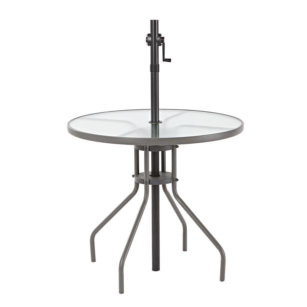 KOVINSKA MIZA ELIA FI 80 CM JEKLO/STEKLO
