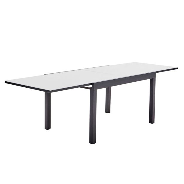 KOVINSKA MIZA NATERIAL LYRA II 4/10P ALU STEKLO 135/270X90 TEMNO SIVA