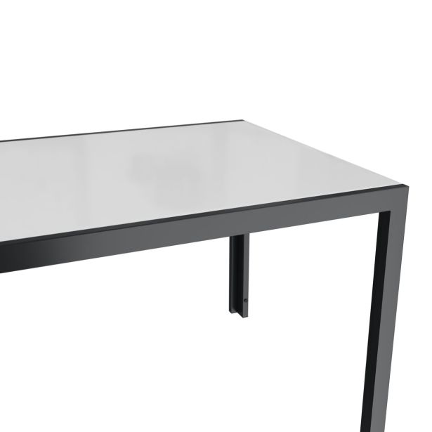 KOVINSKA MIZA NATERIAL LYRA II ANTR. 160X90 ALU STEKLO