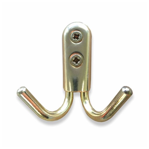 KOVINSKA OBEŠALNA KLJUKA DVOJNA ŽIČNA RUMENA 05