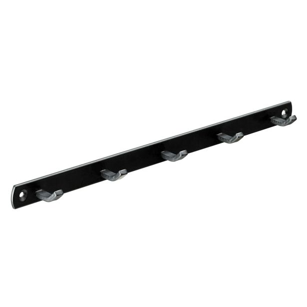 KOVINSKA OBEŠALNA KLJUKA HETTICH DIY 3 KLJUKE 340X20X30MM KOVINSKA, ČRNA