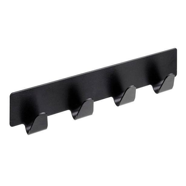 KOVINSKA OBEŠALNA KLJUKA HETTICH DIY 4 KLJUKE 160X31X20 MM KOVINSKA, ČRNA
