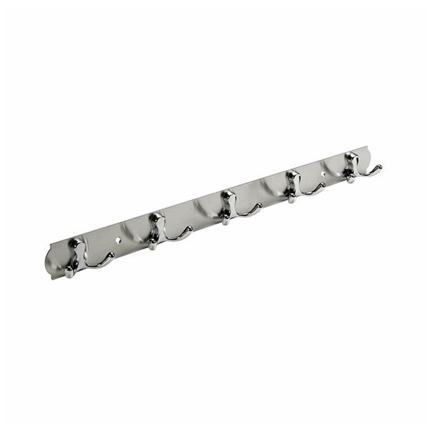KOVINSKI GARDEROBNI OBEŠALNIK HETTICH DIY, 485X38X33 MM, 5 KLJUK, KROMIRAN