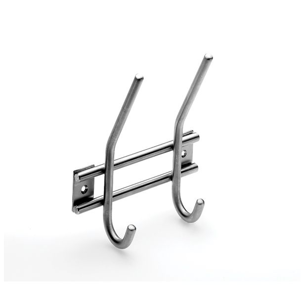 KOVINSKI GARDEROBNI OBEŠALNIK HETTICH DIY, 140X165X55 MM, 2 KLJUKI, NERJAVNA MAT