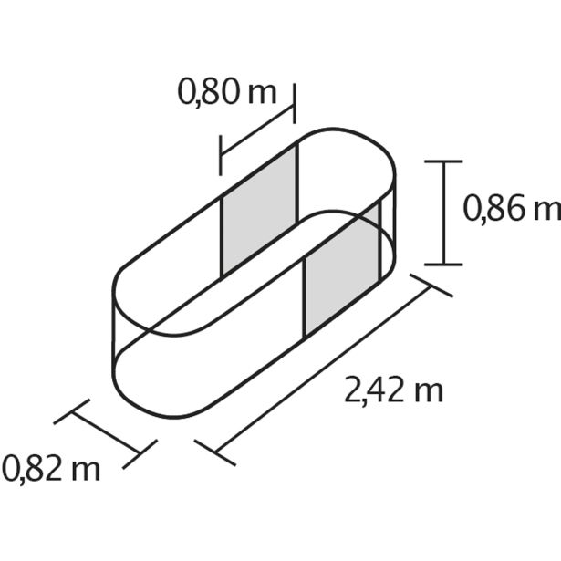 KOVINSKA VISOKA GREDA VITAVIA RAZŠIRITEV 858 NARAVNA 0.80M X 0.86M