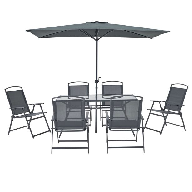 KOVINSKA VRTNA GARNITURA DOMA 150X80 JEKLO TEMNO SIV