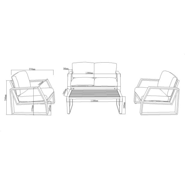 KOVINSKA VRTNA GARNITURA FZA00445SET-S