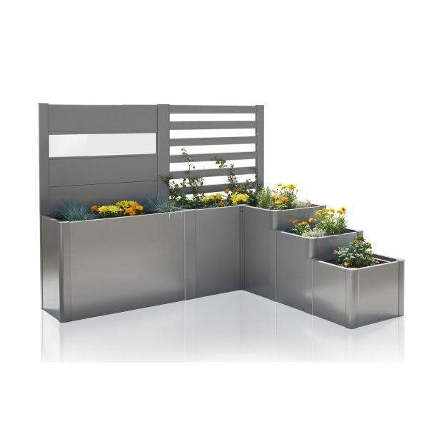 KOVINSKA VRTNA GREDA BIOHORT 201X250X168 CM DAVINCI RAZLIČICA 2 PEŠČENO SIVA