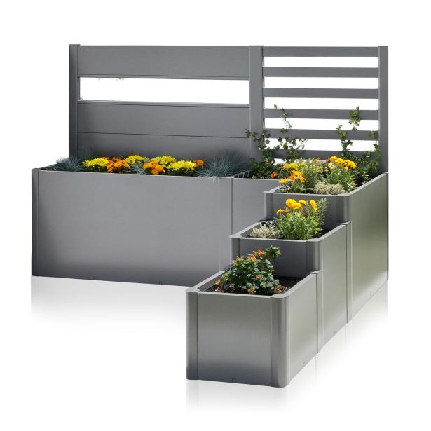 KOVINSKA VRTNA GREDA BIOHORT 201X250X168 CM DAVINCI RAZLIČICA 2 PEŠČENO SIVA