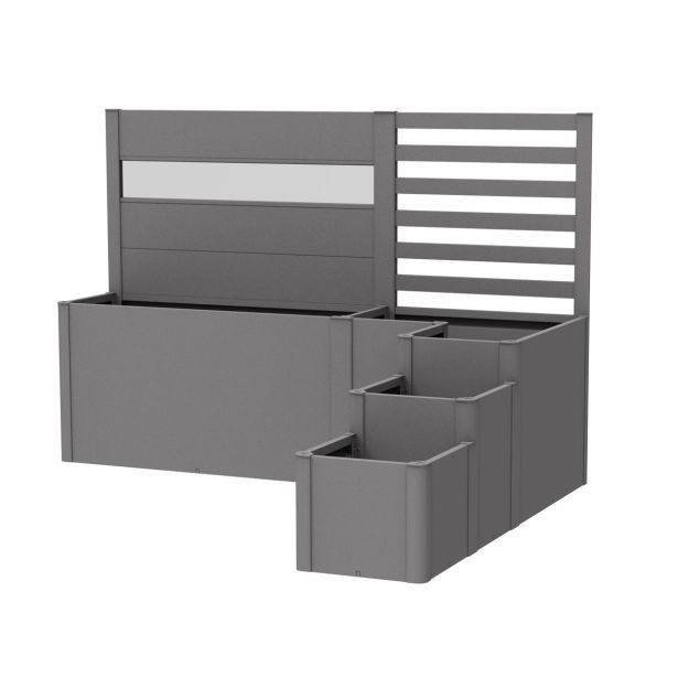 KOVINSKA VRTNA GREDA BIOHORT 201X250X168 CM DAVINCI RAZLIČICA 2 PEŠČENO SIVA