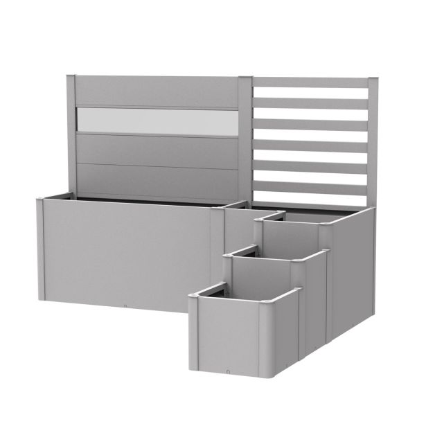 KOVINSKA VRTNA GREDA BIOHORT 201X250X168 CM DAVINCI RAZLIČICA 2 SREBRNA