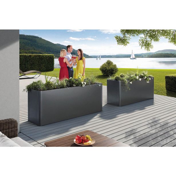 KOVINSKA VRTNA GREDA BIOHORT 53X201X77 CM BELVEDERE MAXI 200 TEMNO SIVA