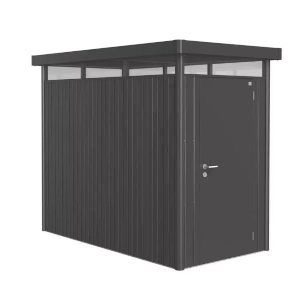 KOVINSKA VRTNA HIŠKA 275X155 CM HIGHLINE HS ENOJNA VRATA T.SIVA KOV.