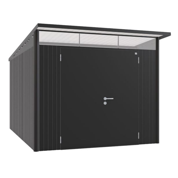 KOVINSKA VRTNA HIŠKA BIOHORT 260X380X222 CM AVANTGARDE DVOJNA VRATA METALIK TEMNO SIVA