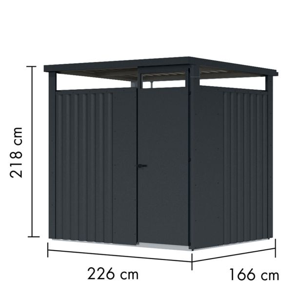 KOVINSKA VRTNA HIŠKA KARIBU OSTEN 1.5 ANTRAZIT 220X160X215