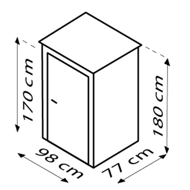KOVINSKA VRTNA HIŠKA VITAVIA MARBURG 180X98X81 MAT ANTRACIT