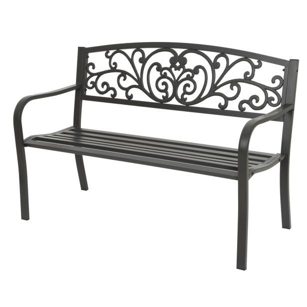 KOVINSKA VRTNA KLOP DECORIS BELFAST, ANTRACIT 127X60X86 CM