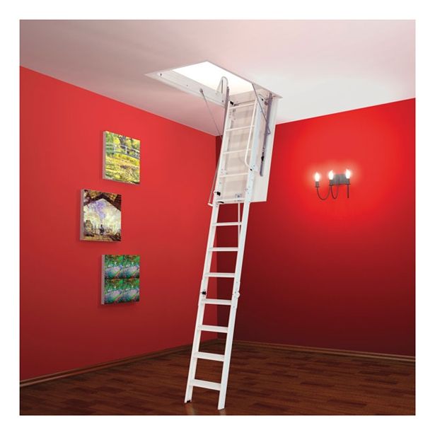 KOVINSKE PODSTREŠNE STOPNICE LOŽ METALPRES ELEGANT 70X100/230 CM BELE S KOVINSKIM OKVIRJEM