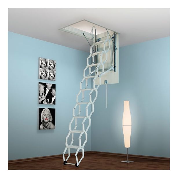 KOVINSKE PODSTREŠNE STOPNICE LOŽ METALPRES HARMOLUX 60X70/270 CM KOVINSKO BELE