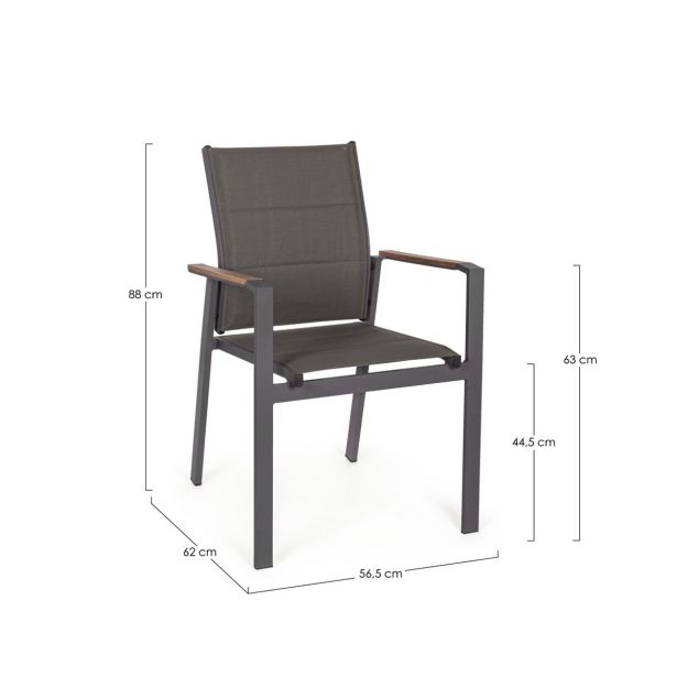 KOVINSKI STOL BIZZOTTO KUBIK CHARCOAL SJ61