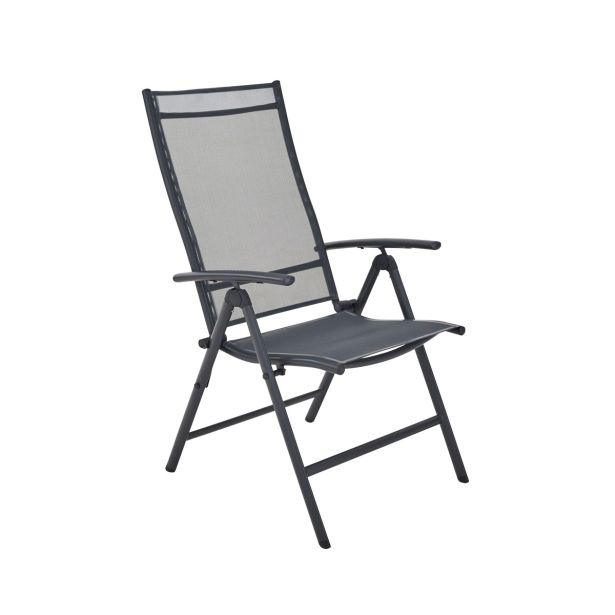 KOVINSKI STOL KIMA ALU TEKSTILEN 1X1 TEMNO SIV